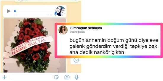 Doğum Günü İçin Karadenizli Annesine Tatlı Bir Sürpriz Yaparak Çelenk Gönderen Gencin Yaşadığı Eğlenceli Anlar