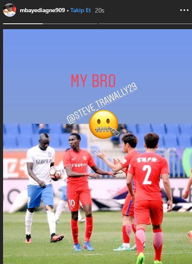 Ardından Gambiyalı Bubacarr Trawally'nin fotoğrafını kendi profilinde paylaşan Diagne, ''Kardeşim'' notunu düştü.