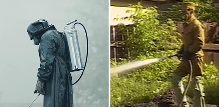 Подлежит сравнению: Настоящие снимки с места трагедии и кадры из сериала "Чернобыль"