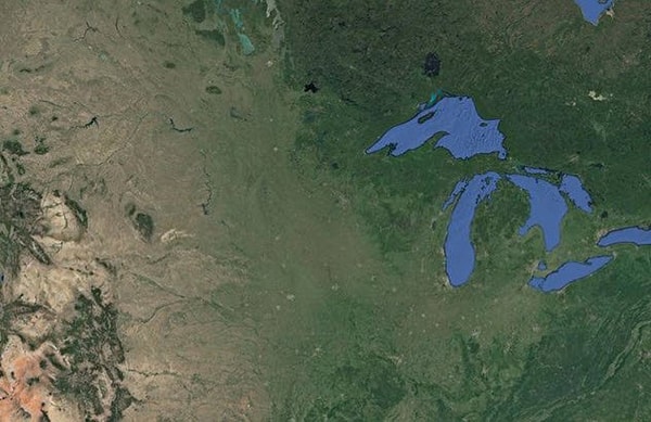 10. Северная Америка почти разделилась на две части