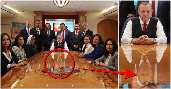Gözlerimiz Bize Oyun mu Oynuyor? Cumhurbaşkanı Erdoğan'ın Tacikistan Dönüşü Çekilen Fotoğrafında Masadaki Yansıması Kafaları Karıştırdı!