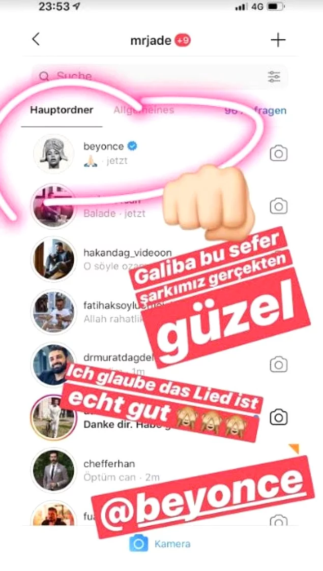 E tabii bunda Beyonce'nin Instagram hesabÄ±ndan Mr. Jade'e mesaj atmasÄ±nÄ±n etkisi de var. DÃ¼nyaca Ã¼nlÃ¼ yÄ±ldÄ±z, Mr. Jade'in paylaÅŸtÄ±ÄŸÄ± 'Mutluyum' parÃ§asÄ±nÄ±n tanÄ±tÄ±m videosunu gÃ¶rÃ¼p beÄŸendiÄŸine dair mesaj atmÄ±ÅŸ.