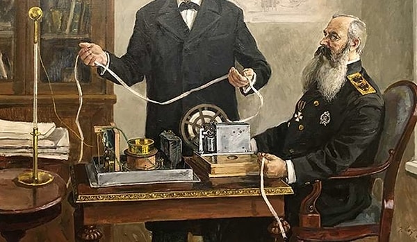 8. Изобретение радио, 1895 год: