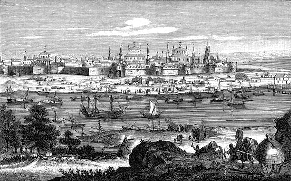 1. Этот город был центром торговли России со странами Востока и это....