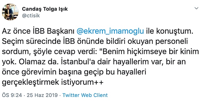 Gazeteci Candaş Tolga Işık, İmamoğlu'nun açıklamalarını şu paylaşımlarla duyurdu 📌