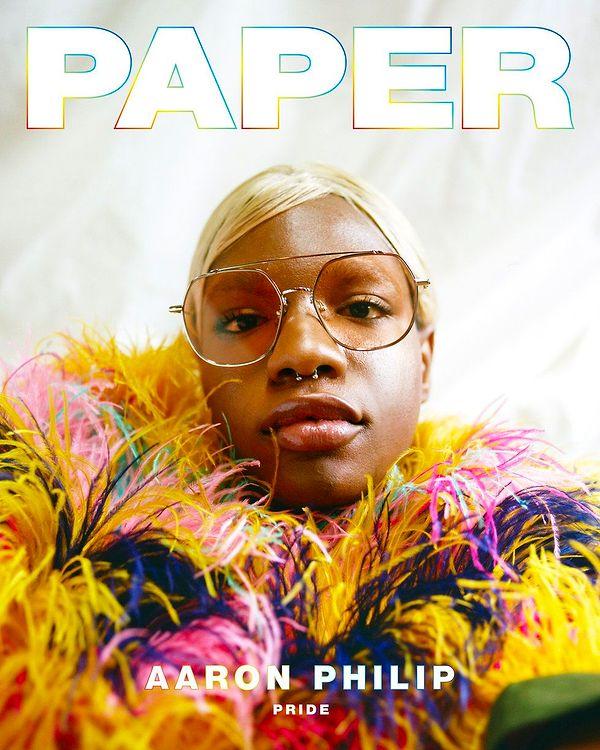 Haziran demek Pride demek! Dünyanın en önde gelen dergilerinden biri olan PAPER, Aaron Philip'i kapak modeli yaptı.