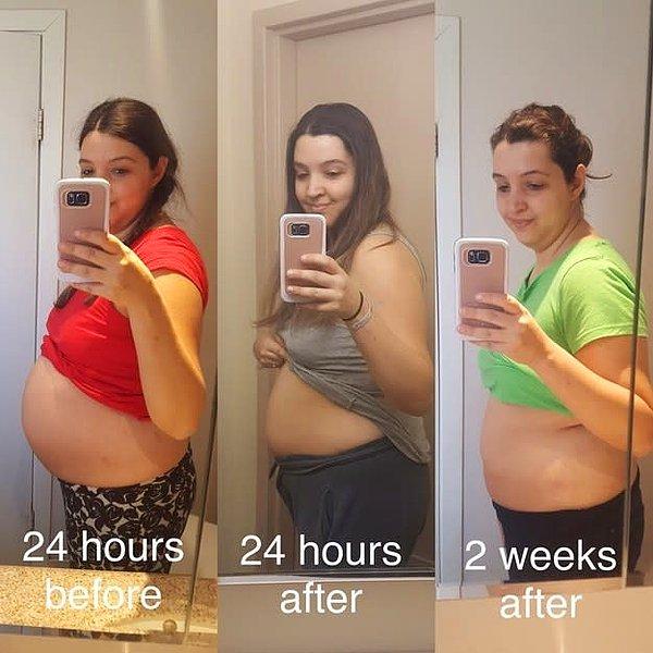 27. "Hamilelik ve doğum sonrası bedenimi seviyorum."