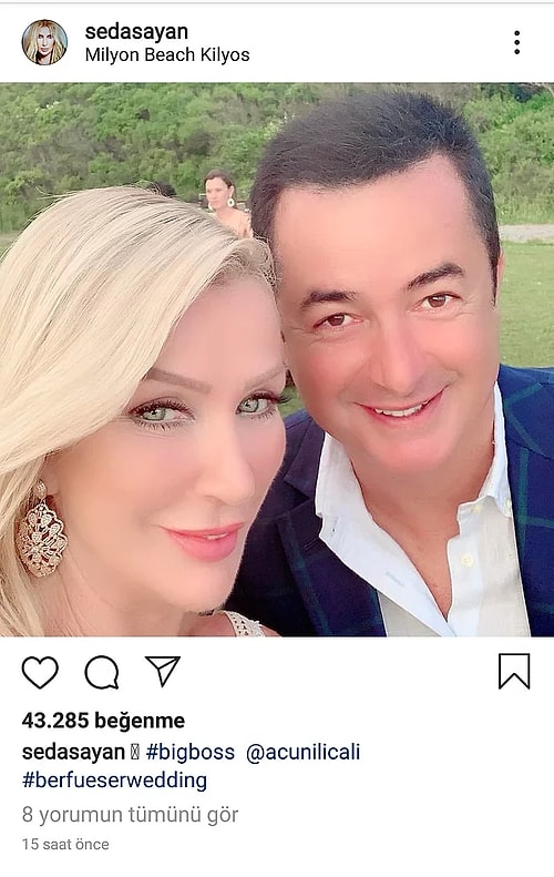 Seda Sayan'ın Eser Yenenler-Berfu Yıldız çiftinin düğününde çekip paylaştığı fotoğraflar ise uzun bir süre hepimizi güldürdü.