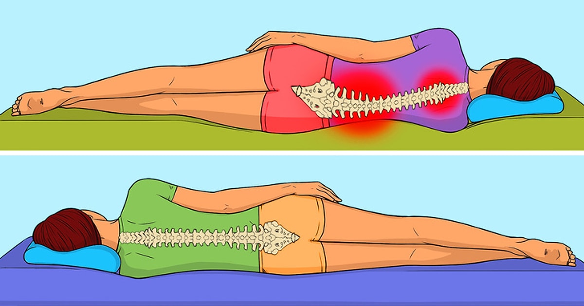 Сплю на животе болит поясница. Полезная поза для сна для спины. Поза для сна при боли в пояснице. Неправильные позы для сна. Не правильная поза для сна.