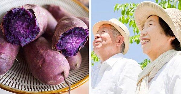 Diğer Japonların aksine, Okinawa'da yaşayanlar çok az pirinç tüketir. Bunun yerine, ana kalori kaynakları tatlı patatestir.