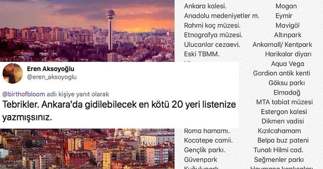 Ankara'da Gezilecek Yerler Listesine AVM'leri de Ekleyen Twitter Kullanıcısı Sosyal Medyanın Diline Düştü