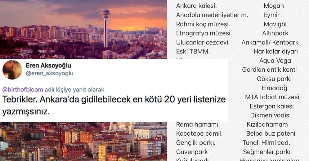 Ankara'da Gezilecek Yerler Listesine AVM'leri de Ekleyen Twitter Kullanıcısı Sosyal Medyanın Diline Düştü