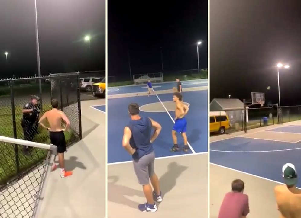 Gürültü Nedeniyle Şikayet Edilen Gençlerin Orta Sahadan Basket Atmaları Karşılığında Oyunlarına Devam Etmesine İzin Veren Polisler