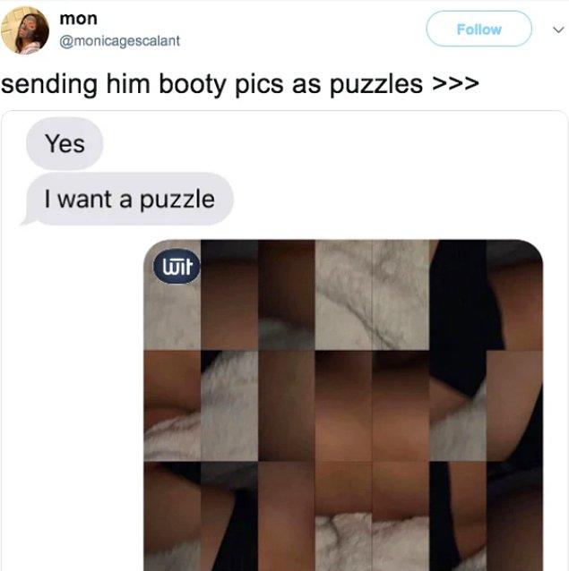 "Fotoğrafı puzzle olarak gönderdim."