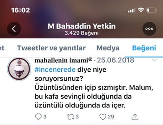Sebebi ise Bahaddin Yetkin'in özellikle CHP aleyhine yaptığı beğeniler ve paylaşımlar.
