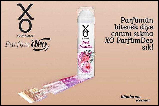 ’’Eee peki parfümüm n’olcak?’’ diye kara kara düşünüyorsanız, XO ParfümDeo çeşitleri tam da kullandığınız marka parfümlerin kokusuna eşdeğer, üstelik fiyatı da cebinize uygun!