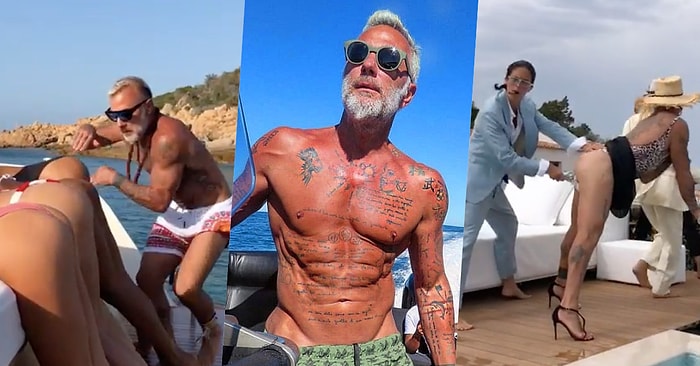 Modellerin Popolarını Darbuka Gibi Çalarak Şaka Yapmaya Çalışırken Eleştiri Oklarının Hedefi Olan İtalyan Milyoner