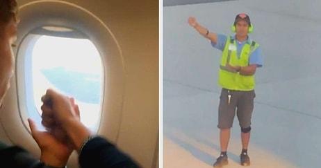 Uçağın Kalkmasını Beklediği Sırada Havaalanı Çalışanıyla Taş-Kağıt-Makas Oynayan Yolcu