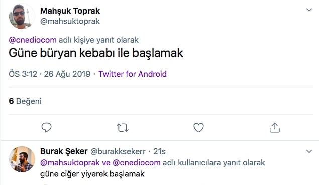 6. Bu arkadaşlar acıkmış belli.