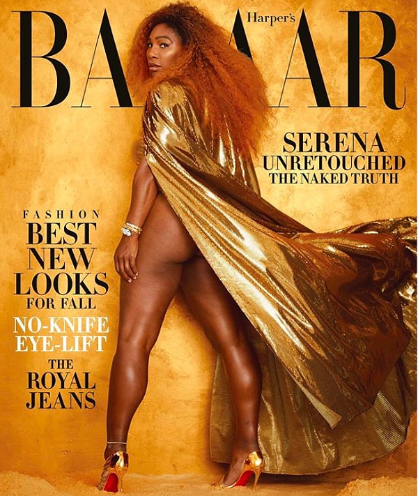 1. Когда появились фотографии Серены Уильямс без ретуши на Harper's Bazaar