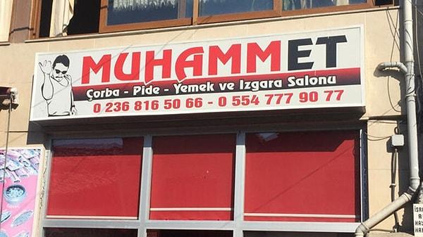 İlçede lokanta işleten Muhammet Kurnaz'ın dükkanı için yaptırdığı tabela sosyal medyada tepki gördü.