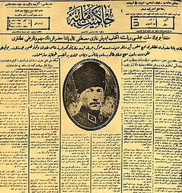 1919 - Sivas Kongresi'nin 8. Umumi toplantısında 'İrade-i Milliye' adıyla bir gazetenin çıkarılmasına karar verildi.