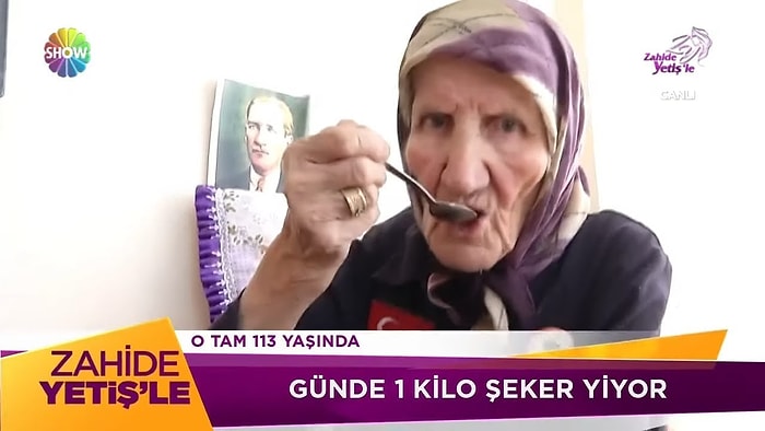 Günde Bir Kilo Şeker Yiyen 113 Yaşındaki Teyze!