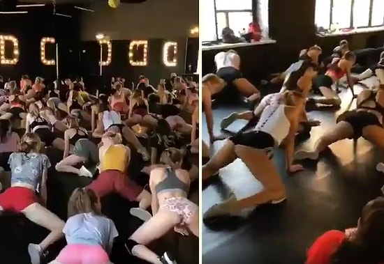 Onlarca Kadının Twerk Eğitimi Aldığı Salonda Kaydedilen Renkli Görüntüler!