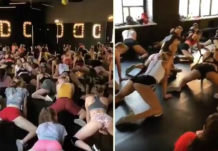 Onlarca Kadının Twerk Eğitimi Aldığı Salonda Kaydedilen Renkli Görüntüler!