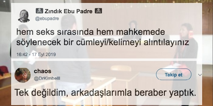 Hem Cinsel İlişki Hem de Mahkeme Sırasında Söylenebilen Cümleleri Bularak Kahkaha Attıran İnsanlar
