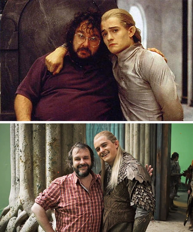 Peter Jackson ve Orlando Bloom. Bu 2 fotoğraf arasında 10 yıl olduğuna inanabiliyor musunuz?
