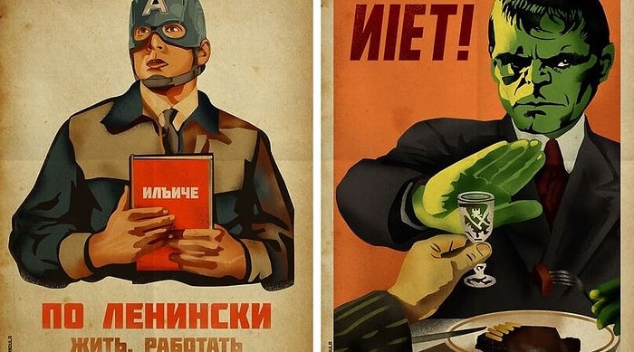 Сочетать несочетаемое: 9 советских плакатов с героями комиксов на них