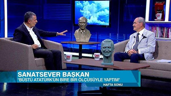 Büyükerşen, Mustafa Kemal Atatürk'ün ölümünün ardından yüzünün ölçüsünün alındığını, kendisinin de bu kalıbı özel izinle kullanarak büstü yaptığını belirtti.
