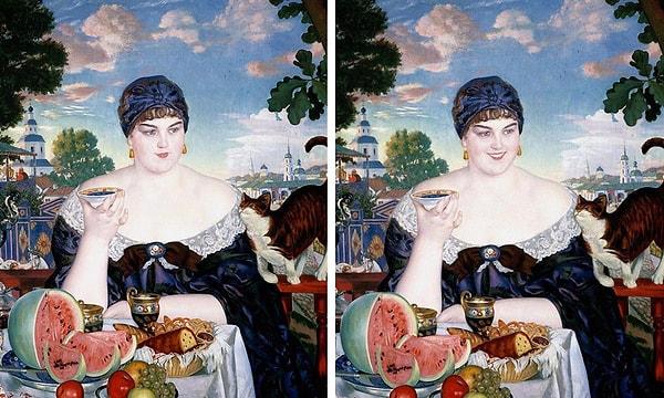 9. «Купчиха за чаем», Борис Кустодиев, 1918 год