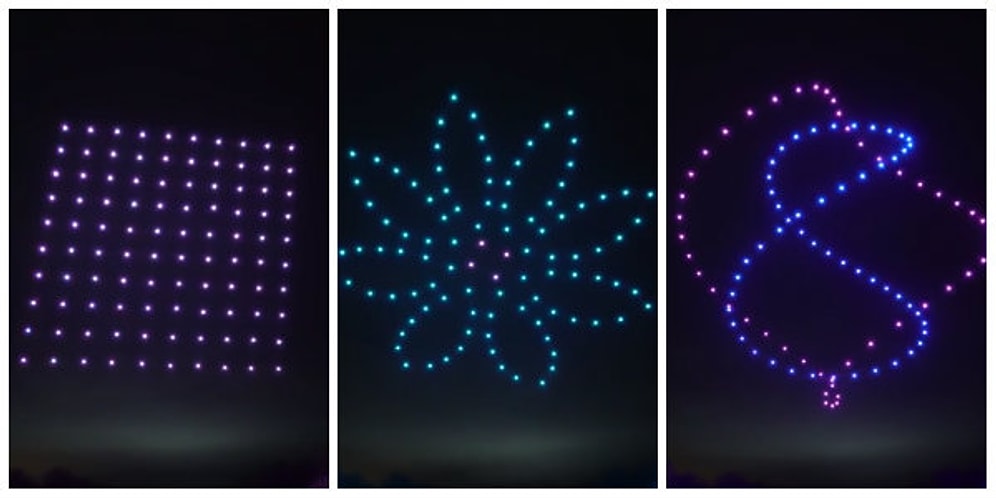 Adeta Dans Ediyorlar: 100 Drone ile Gökyüzünde İnanılmaz Işık Gösterisi