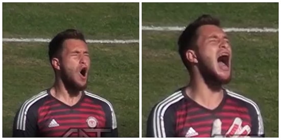 Yeni Çorumspor'un Kalecisi Onur, İstiklal Marşı'nı Okurken Adeta Kendinden Geçti!