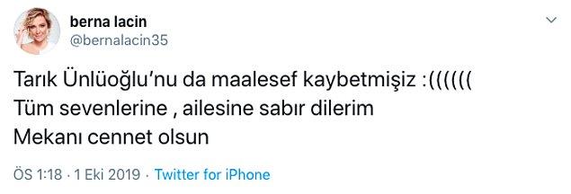 Sanatçılardan siyasilere kadar herkes sosyal medyada Tarık Ünlüoğlu'nun vefatından duyduğu üzüntüyü paylaşmıştı.