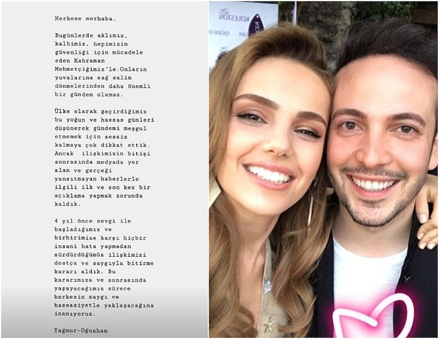 4. Ayrılık haberiyle hepimizi üzen Oğuzhan Koç ve Yağmur Tanrısevsin'den bir açıklama geldi...