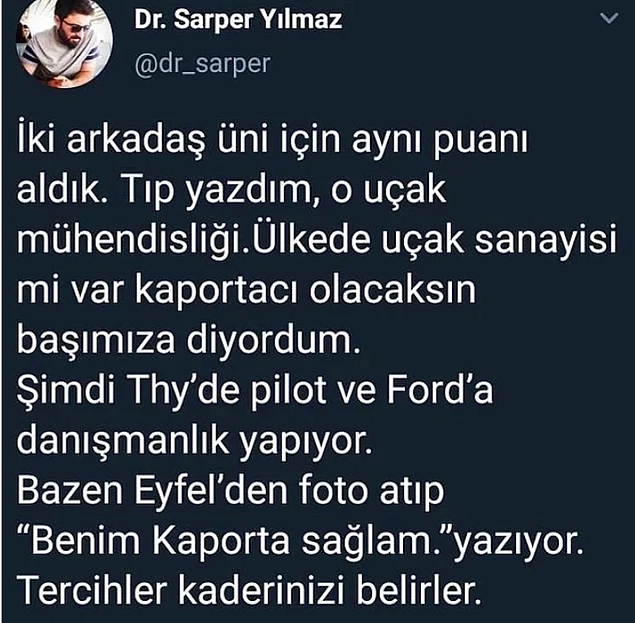 Benim kaporta sağlam.
