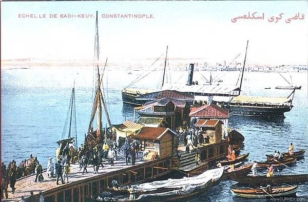 Kadıköy iskelesi, bir Osmanlı kartpostalı