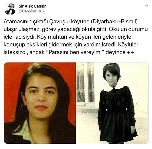 1. Twitter'dan Sir Alex Cansin, yine herkesi çok etkileyen bir zincirle görev yeri Diyarbakır'da teröristler tarafından katledilen Neşe öğretmeni yazdı.