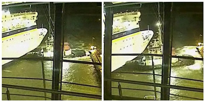 Neredeyse Limana Çarpacak Olan Gemiyi Son Anda Kurtaran Römorkör