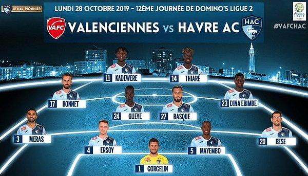 Le Havre'ın deplasmanda Valenciennes ile 0-0 berabere kaldığı karşılaşmada hem Umut Meraş hem de Ertuğrul Ersoy 90 dakika sahada kaldılar.