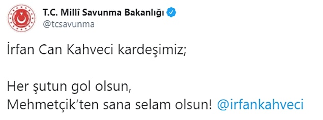 İşte Milli Savunma Bakanlığı Twitter hesabından gelen mesaj ve video: