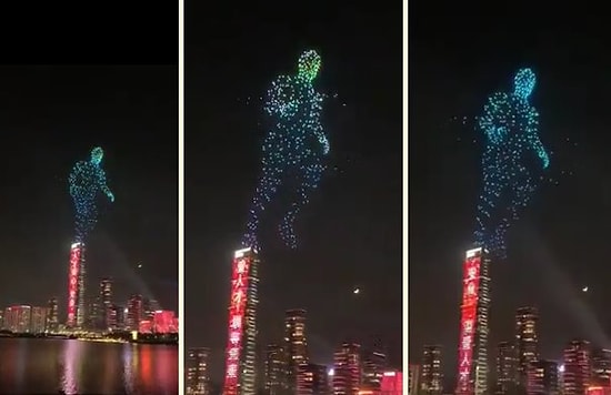 Çin'de Gerçekleşen Drone Animasyonundan Muhteşem Görüntüler!