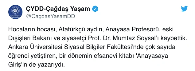 Hocaların Hocasıydı: Prof. Dr. Mümtaz Soysal Yaşama Veda Etti