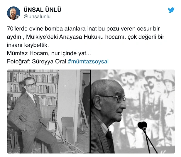Mümtaz Soysal ardından veda mesajları paylaşılıyor...