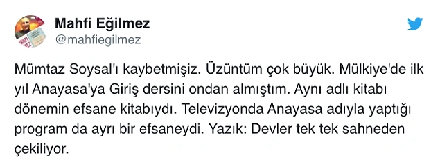 Hocaların Hocasıydı: Prof. Dr. Mümtaz Soysal Yaşama Veda Etti
