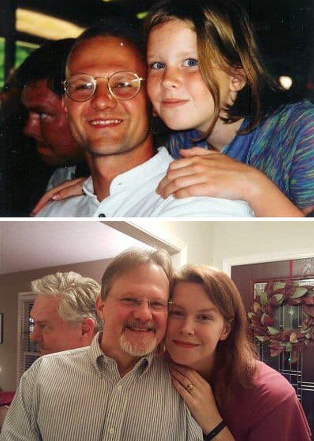 11. "Amca ve ben (arkadaki babam) 20 yıl önce ve bugün."