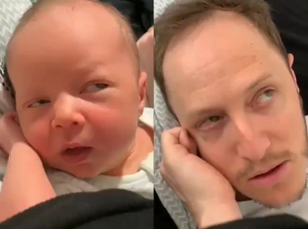 Minik Kızının Surat İfadelerini Taklit Eden Eğlenceli Baba!